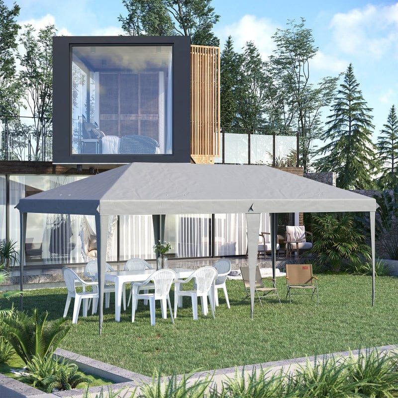 Pop Up Gazebo 6x3, UV-Resistant, Adjustable Height, Grey