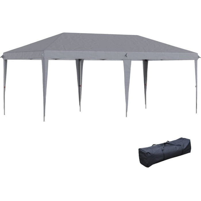 Pop Up Gazebo 6x3, UV-Resistant, Adjustable Height, Grey