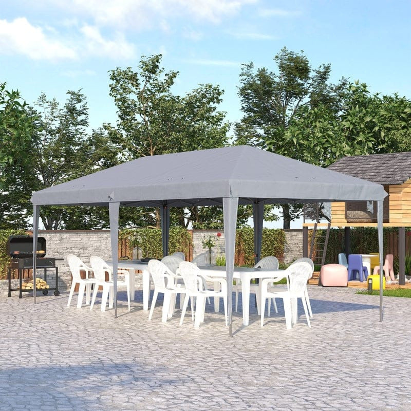 Pop Up Gazebo 6x3, UV-Resistant, Adjustable Height, Grey