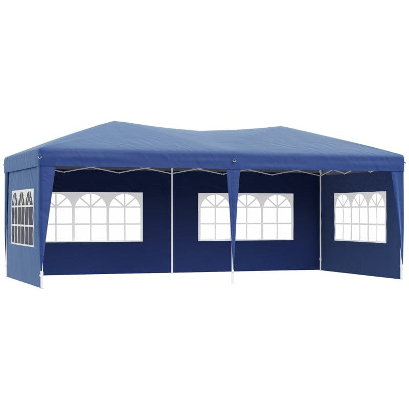 Pop Up Gazebo 6x3, UV-Resistant, Adjustable Height, Blue