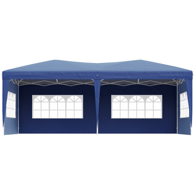 Pop Up Gazebo 6x3, UV-Resistant, Adjustable Height, Blue