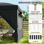 3x6m Pop Up Garden Gazebo with Adjustable Height and Detachable Sides for Outdoor Shelter and Events Outsunny