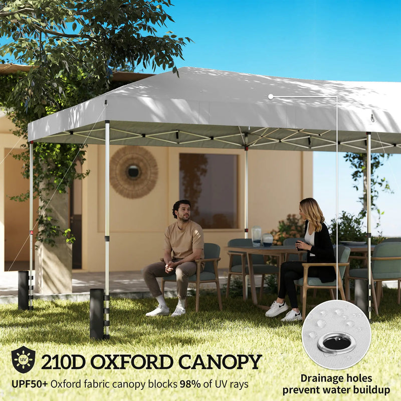 3x6m Pop Up Garden Gazebo with Adjustable Height and Detachable Sides for Outdoor Shelter and Events Outsunny