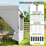 3x6m Pop Up Garden Gazebo with Adjustable Height and Detachable Sides for Outdoor Shelter and Events Outsunny