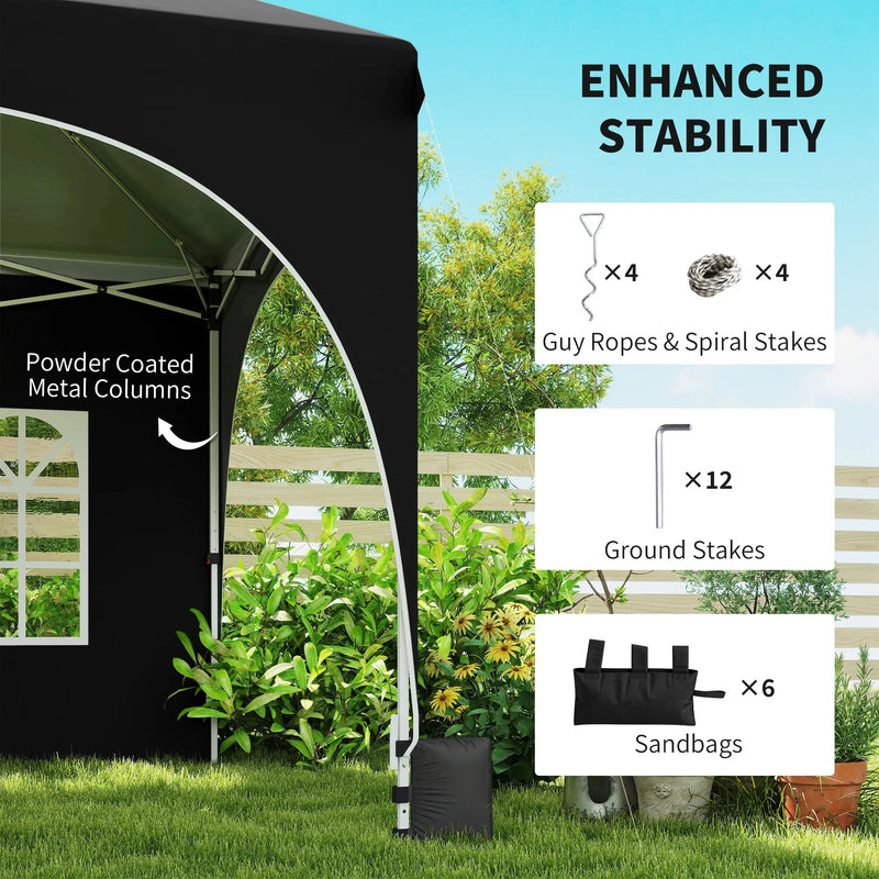 3x6m Pop Up Gazebo for Garden Parties And Events with Removable Sidewalls and UPF30+ Sun Protection Outsunny