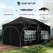 3x6m Pop Up Gazebo for Garden Parties And Events with Removable Sidewalls and UPF30+ Sun Protection Outsunny