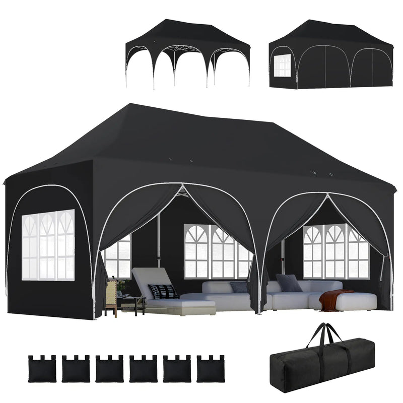 3x6m Pop Up Gazebo for Garden Parties And Events with Removable Sidewalls and UPF30+ Sun Protection Outsunny