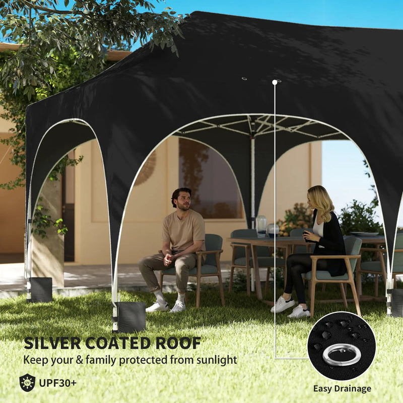 3x6m Pop Up Gazebo for Garden Parties And Events with Removable Sidewalls and UPF30+ Sun Protection Outsunny