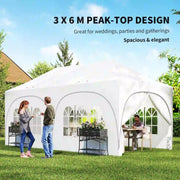 3x6m Pop Up Gazebo for Garden Parties And Events with Removable Sidewalls and UPF30+ Sun Protection Outsunny