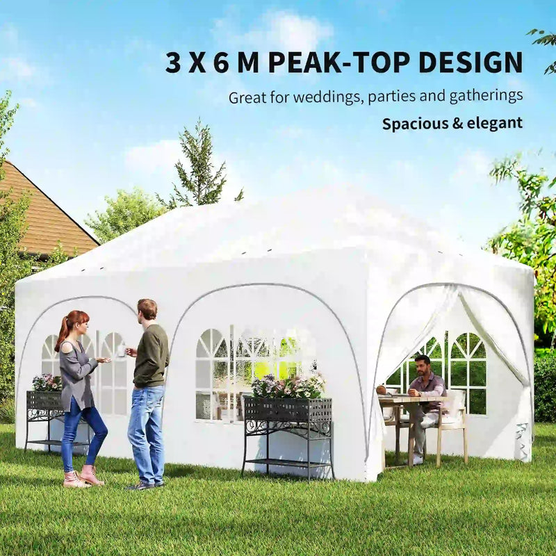 3x6m Pop Up Gazebo for Garden Parties And Events with Removable Sidewalls and UPF30+ Sun Protection Outsunny
