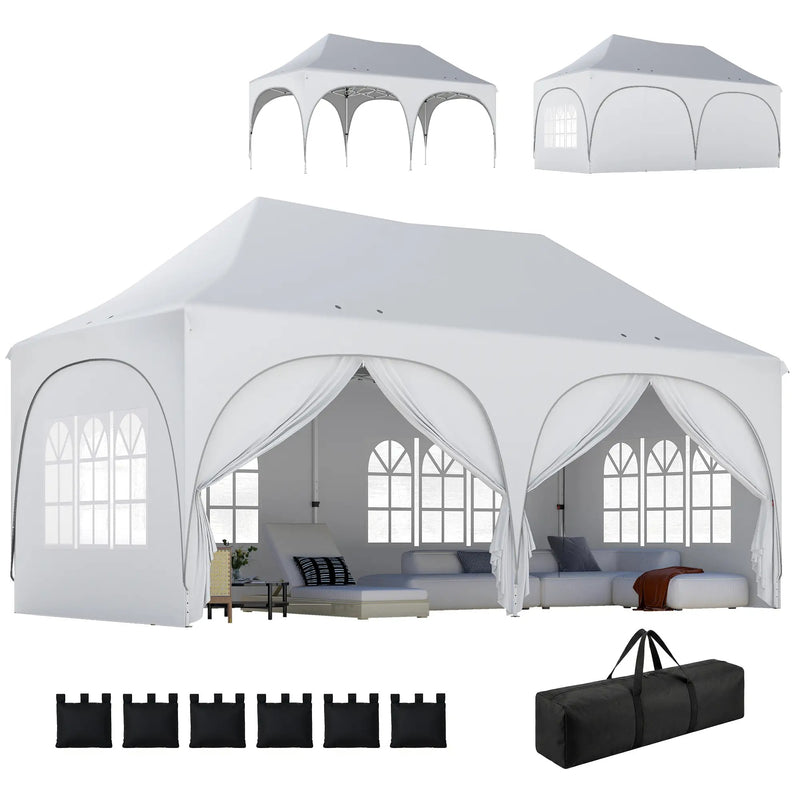3x6m Pop Up Gazebo for Garden Parties And Events with Removable Sidewalls and UPF30+ Sun Protection Outsunny