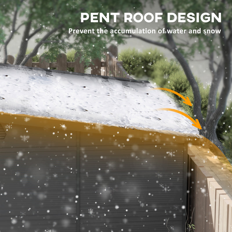 6 x 6ft Outdoor Plastic Garden Shed with Windows and Ventilation by Outsunny