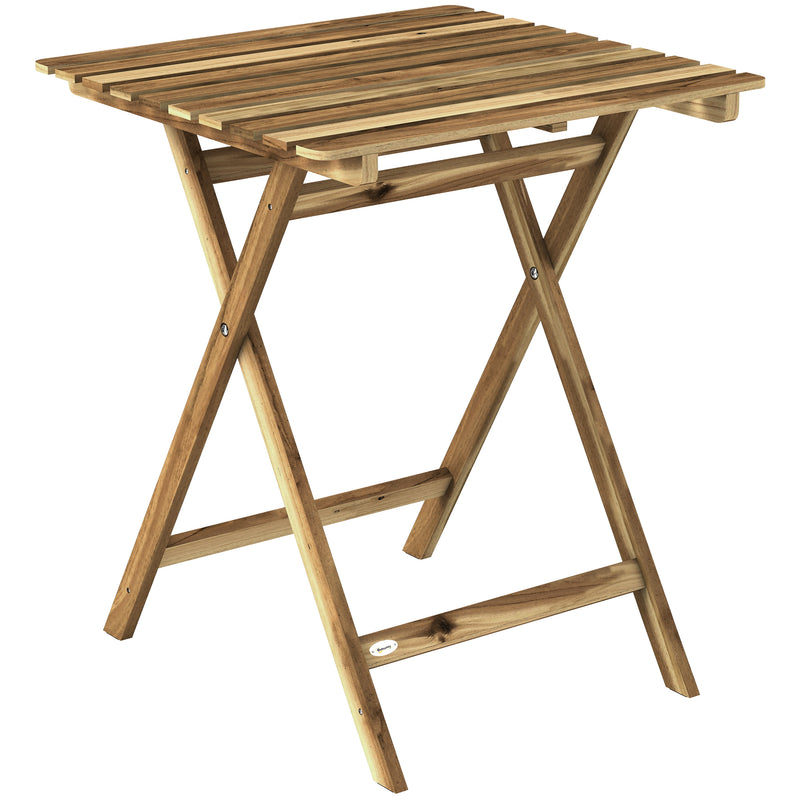 Small Folding Garden Table for Easy Outdoor Dining and Entertaining, Natural Acacia Wood Outsunny