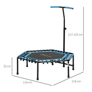Adjustable Fitness Rebounder Trampoline With LED Lights For Low Impact Workouts Blue AOSOM