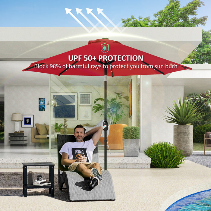 Red 3m Replacement Parasol Canopy with UPF 50 Plus and Top Vent Fits 8 Rib Frames by Outsunny