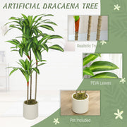 120cm Artificial Dracaena Tree with Realistic Bendable Trunks for Home or Office Green