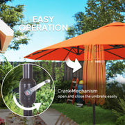 Orange 4.6m Double Sided Garden Parasol UV Protection Outdoor Shade by Outsunny