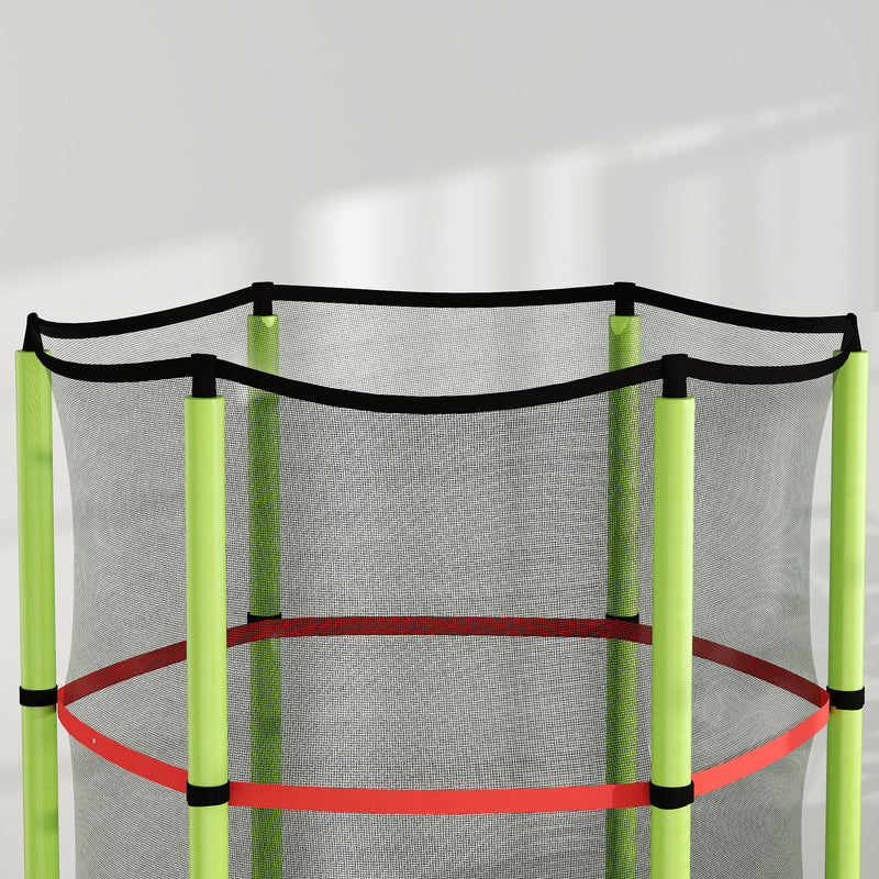 Green Kids Trampoline with Enclosure Net and Steel Frame for Ages 3-6 by HOMCOM AOSOM
