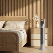 Tower Fan for Small Rooms with Quiet Oscillation and Timer White AOSOM