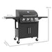 Image of a 4 Burner Gas BBQ Grill With Side Shelves