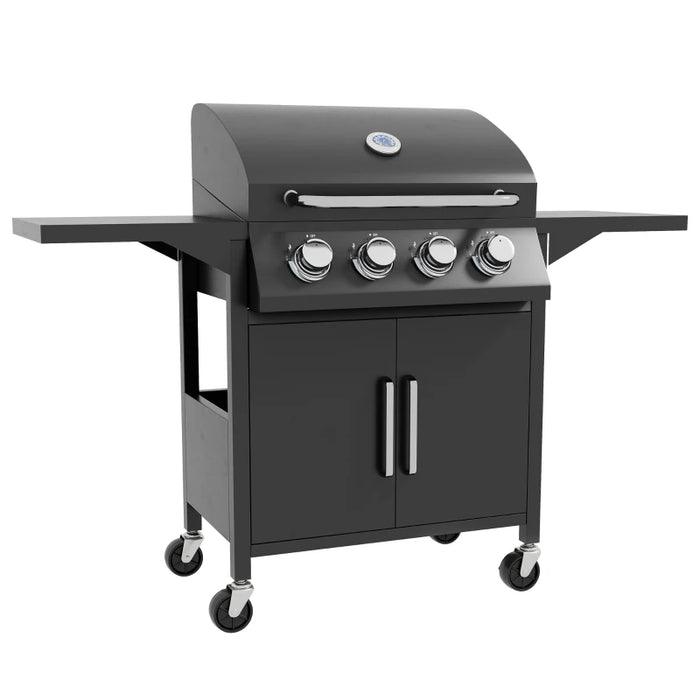 Image of a 4 Burner Gas BBQ Grill With Side Shelves