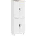 4-Door Kitchen Cupboard, Adjustable Shelves, White Homcom