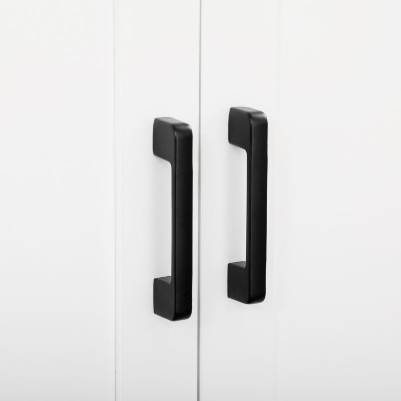 4-Door Kitchen Cupboard, Adjustable Shelves, White