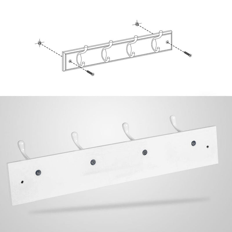 Songmics 4 Hook Coat Rack, White