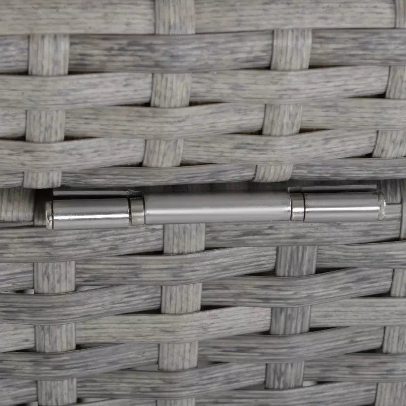 Outsunny Rattan Sofa Set with Storage, Glass Table, Grey