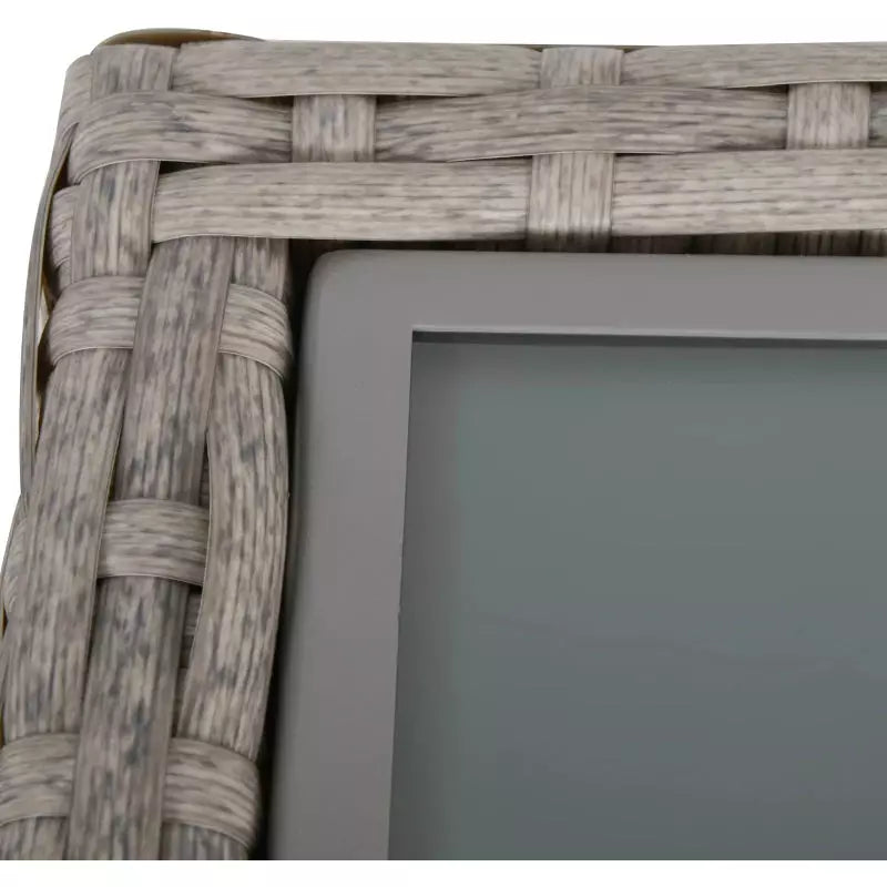 Outsunny Rattan Sofa Set with Storage, Glass Table, Grey