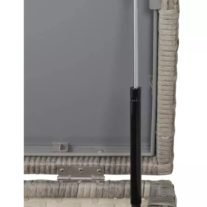 Outsunny Rattan Sofa Set with Storage, Glass Table, Grey