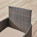 Image of a 4 Piece Brown Rattan Patio Furniture Set With Taupe Cushions