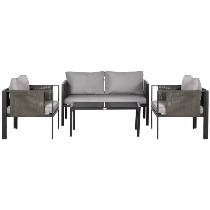 Outdoor Conversation Sets with Padded Seating, 4 Piece Steel