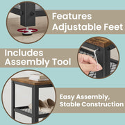 Wooden Shoe Bench with 2-Tier Storage Rack for Entryway and Hallway by Vasagle