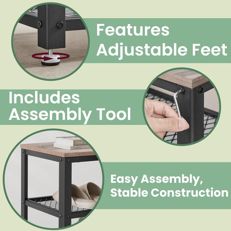 Shoe Organiser Bench 2 Storage Shelves for Hallway or Entryway by Vasagle,  73x30x45cm
