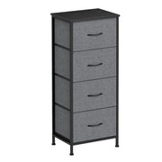 Front view of the Songmics 4-drawer steel chest of drawers in slate grey