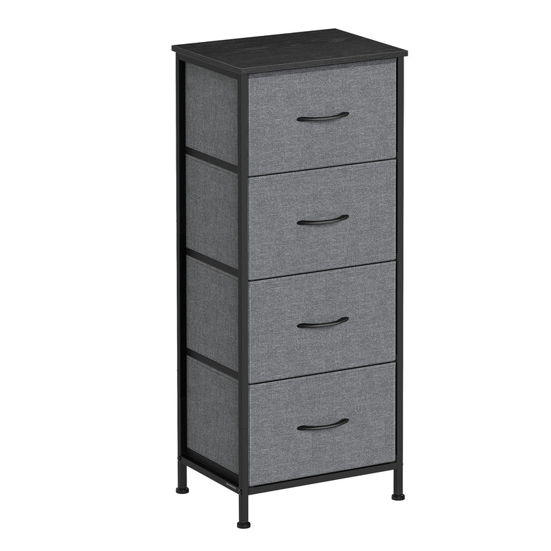 Front view of the Songmics 4-drawer steel chest of drawers in slate grey