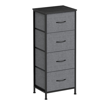 Front view of the Songmics 4-drawer steel chest of drawers in slate grey