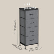 Close-up of the steel frame and drawer handle on the Songmics chest of drawers