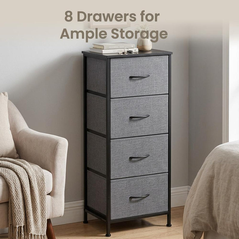 Open drawer showing storage space inside the Songmics chest of drawers