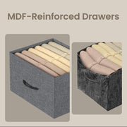 Dimensions diagram of the Songmics 4-drawer steel chest of drawers