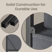 Adjustable feet and anti-tip kit detail on the Songmics chest of drawers