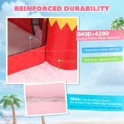 Close-up of the reinforced 420D and 840D Oxford fabric, mesh netting and stitching