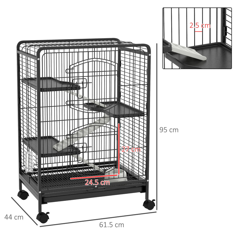 Dimensions diagram showing 95 cm height, 61.5 cm length and 44 cm width