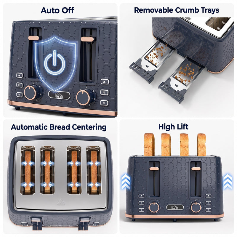 Cancel, Reheat and Defrost button icons highlighted on the toaster housing