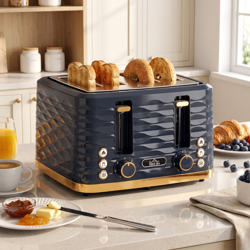 Ripple toaster on a kitchen counter toasting bread and a bagel