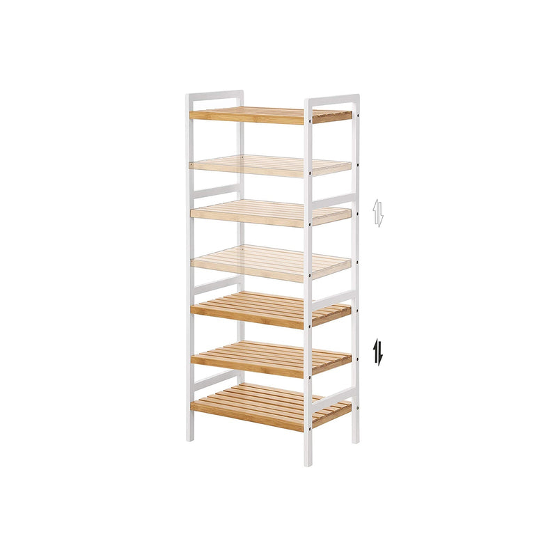 Line drawing of the shelf unit marking the alternative shelf board positions