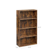 Line drawing of the empty bookcase with its depth, width and height dimensions labelled