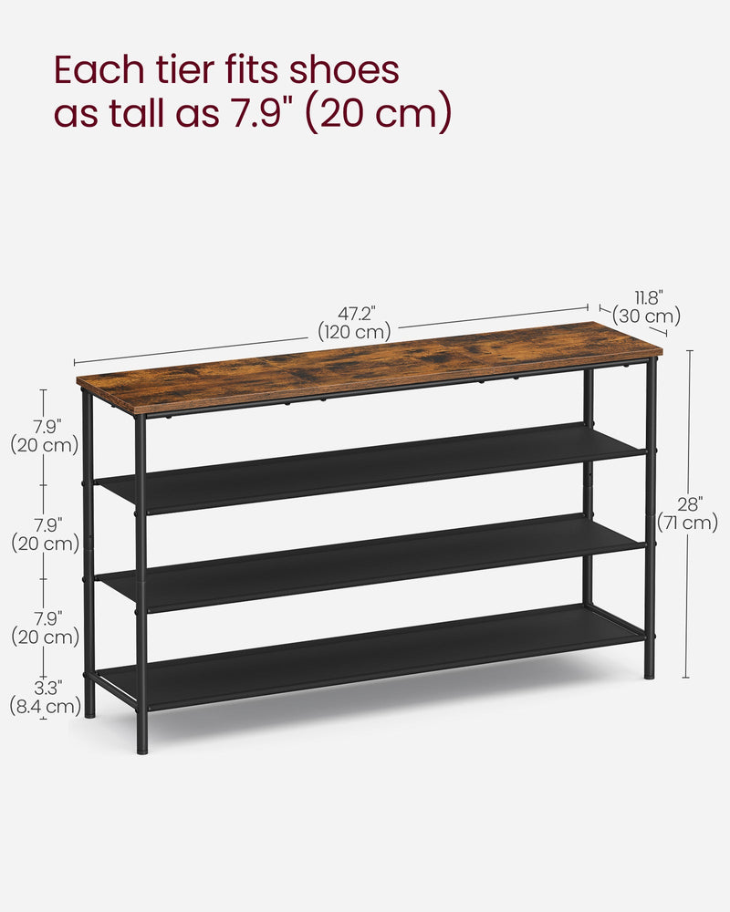 Anti-tip wall anchor kit included with the shoe rack