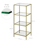 Dimensions diagram showing 40 cm width, 30 cm depth, 95 cm height and 10 kg shelf load